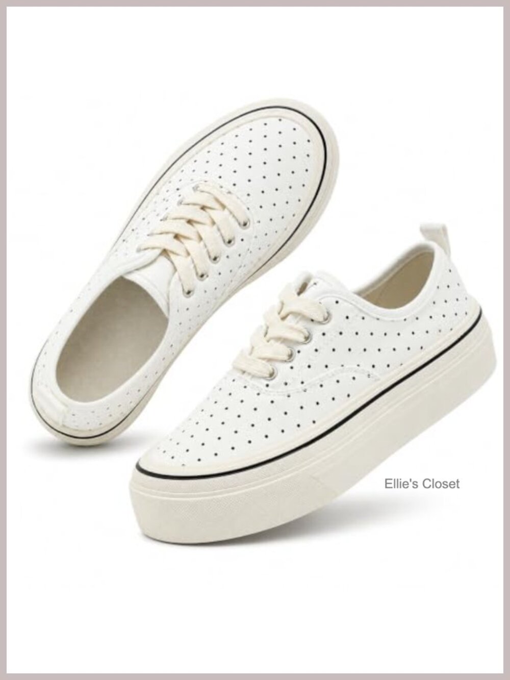 Canvas Platform Lace Up Sneakers Polka Dot Casual Shoes